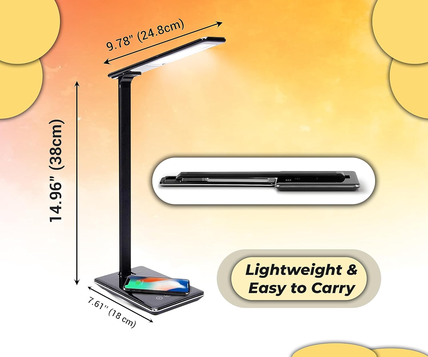 ARSUK Dimmable LED Desk Lamp: Versatile & Wireless Charging