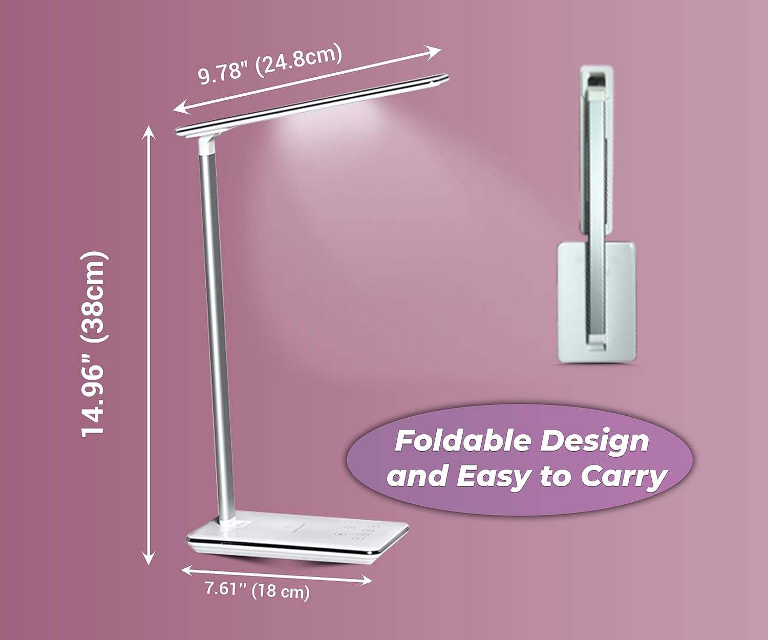 ARSUK LED Desk Lamp with Wireless Charging - Modern & Versatile