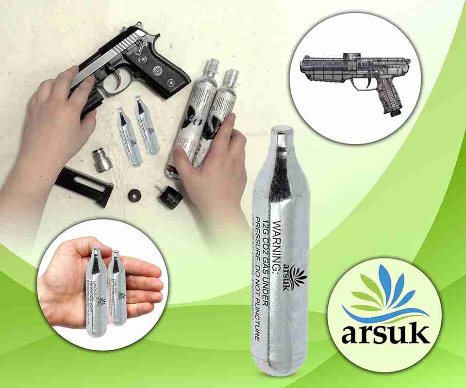 ARSUK 12g CO2 Cartridge - Non-Threaded Gas Canisters for Airsoft & CO2 Guns