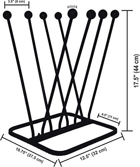 ARSUK 4-Pair Welly Boot Rack - Cast Iron, Outdoor Shoe Organizer