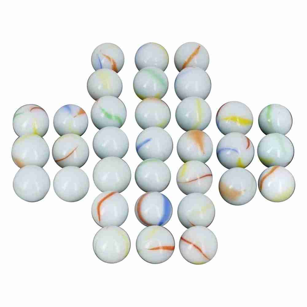 Neez Marbles - Glass Balls for Indoor and Outdoor Games for Kids in a Bag (160-170 Pieces Milky Marble)