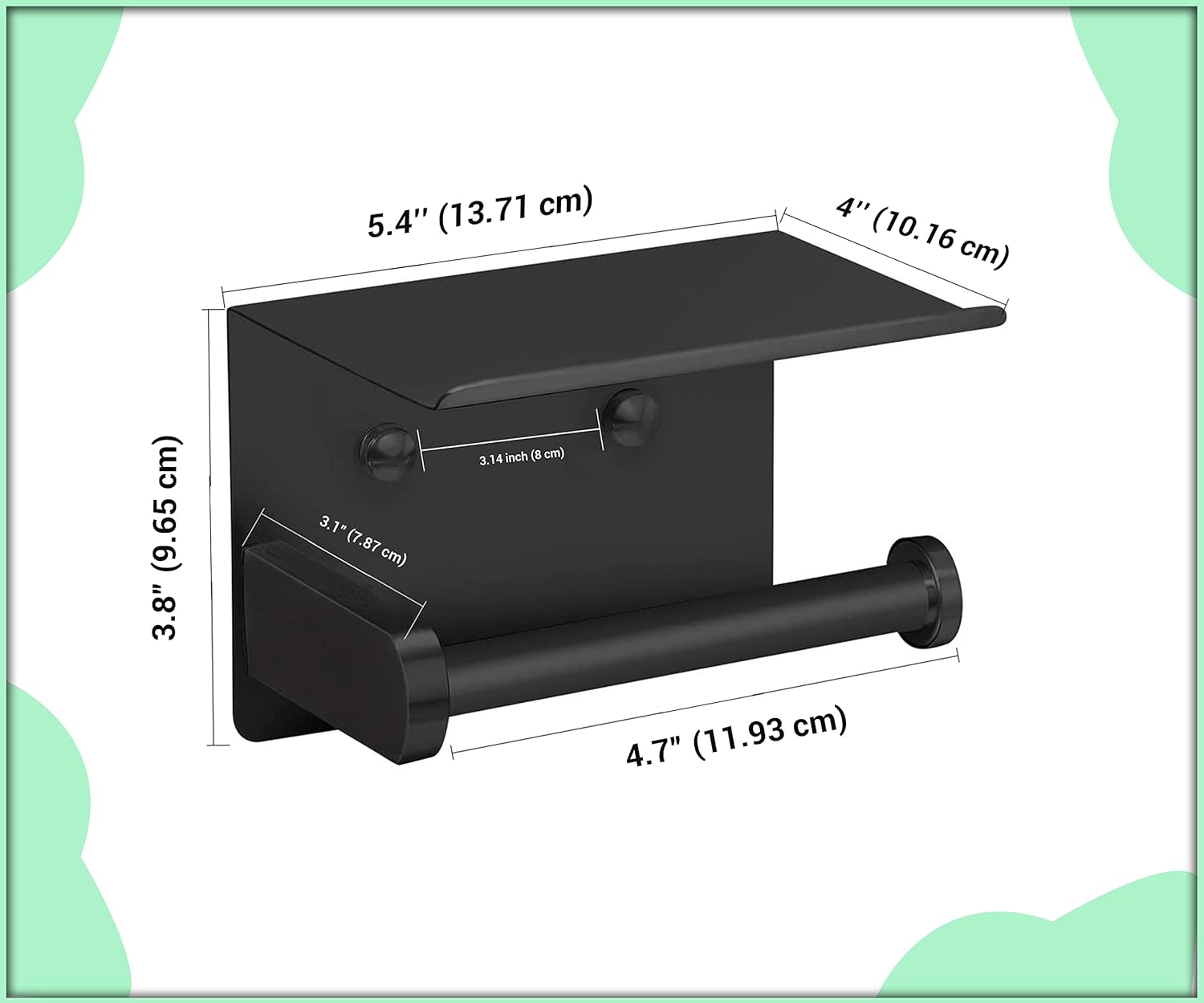 ARSUK Black Toilet Paper Holder: Sleek, Durable, and Space-Saving