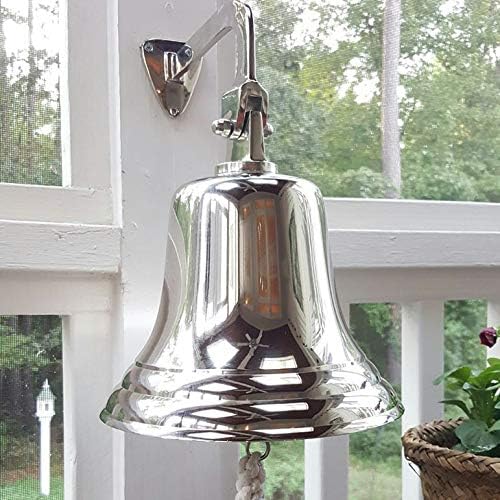 ARSUK 5” Silver Aluminium Ship Bell - Wall Mounted, Loud Sounds for Home & Bar