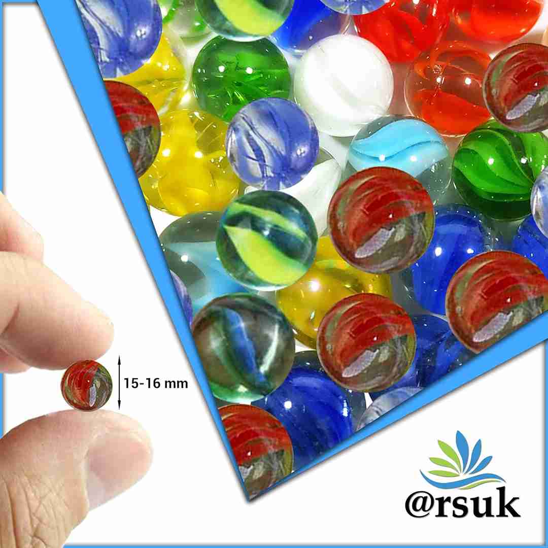 Neez Marbles - Glass Balls for Indoor and Outdoor Games for Kids in a Bag (70-80 Pcs Colour Marble)