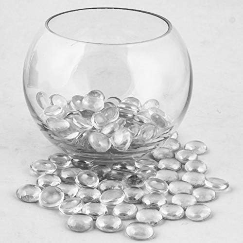 ARSUK Decorative Glass Pebbles - Vase Filler, Aquarium, Craft, Garden (70-80 Clear Pebbles