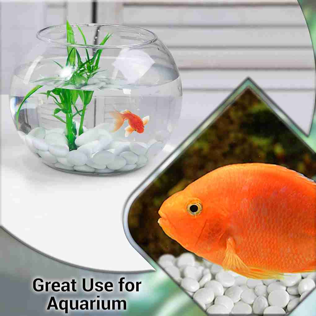 ARSUK Decorative Glass Pebbles - Vase Filler, Aquarium, Craft, Garden (80 Pieces - White Pebbles)