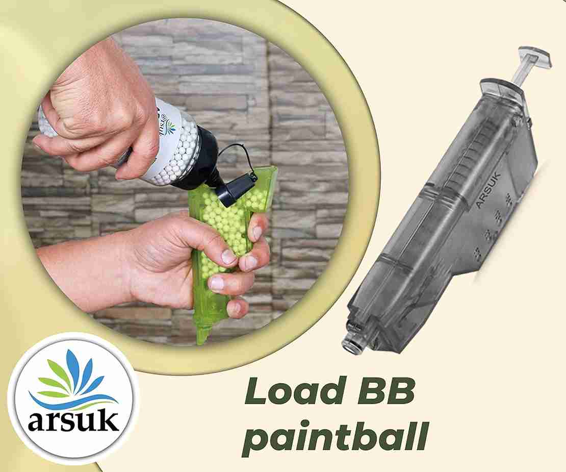 ARSUK Airsoft Speed Loader High Capacity Loading Tool for Softair BB Pellets 6mm (155 Rounds Black)