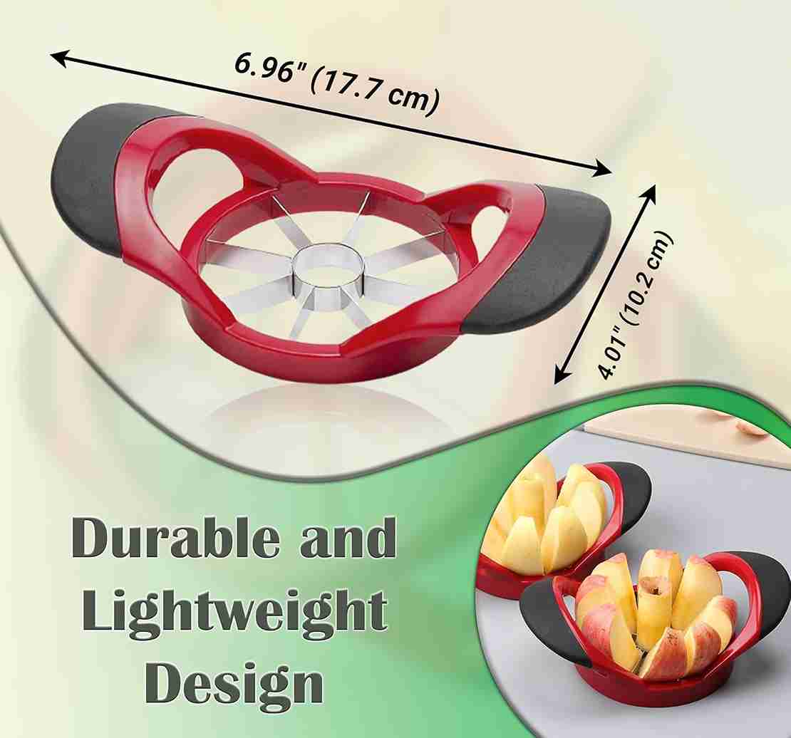 ARSUK 3-in-1 Apple Slicer, Corer, and Peeler - Stainless Steel Blades, Red Handle