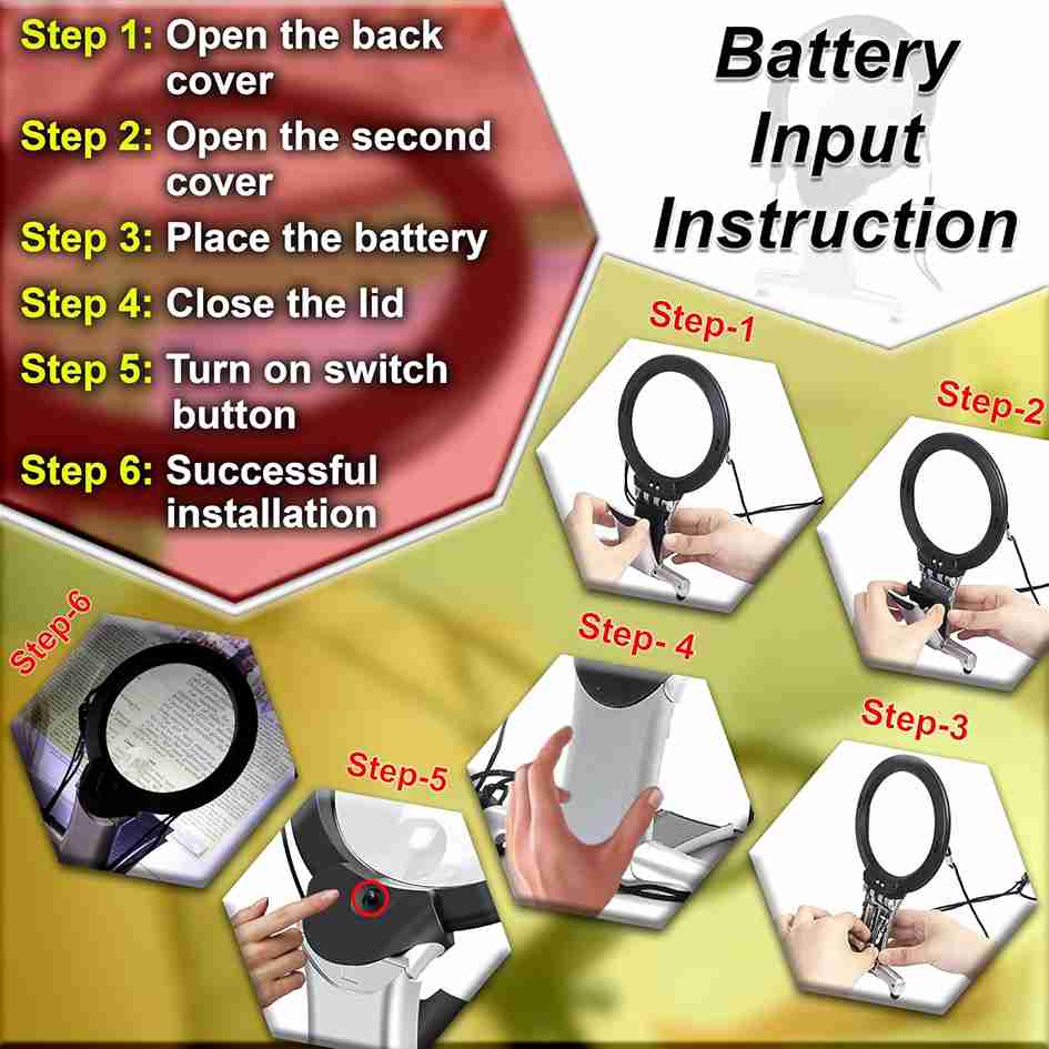 Arsuk Magnifying Glass with Light 2 in 1 Hands Free Reading Magnifier Neck Hanging Cord & Desk Stand