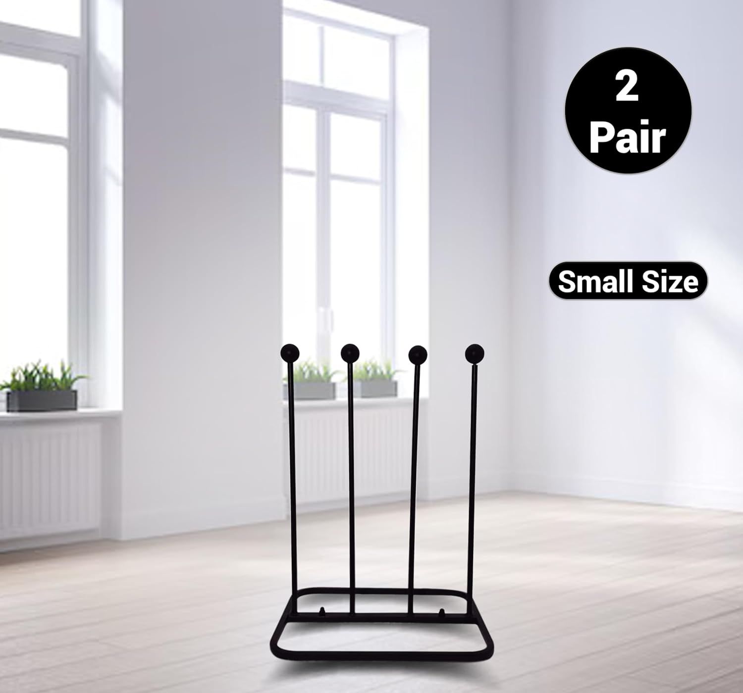 2-Pair Welly Boot Rack - Cast Iron, Outdoor Shoe Organizer