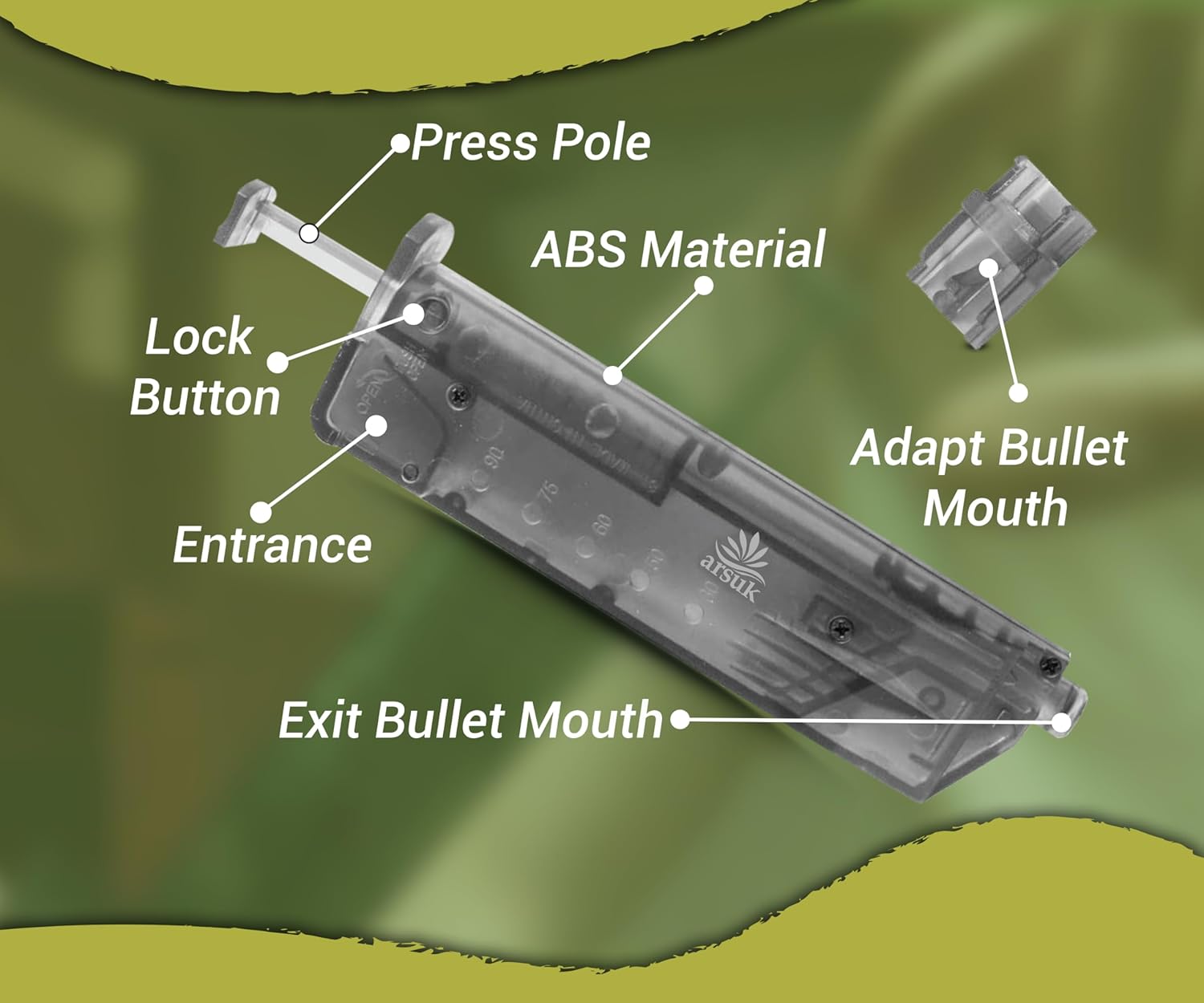 ARSUK Airsoft Speed Loader High Capacity Loading Tool for Softair BB Pellets 6mm (90 Round Black)