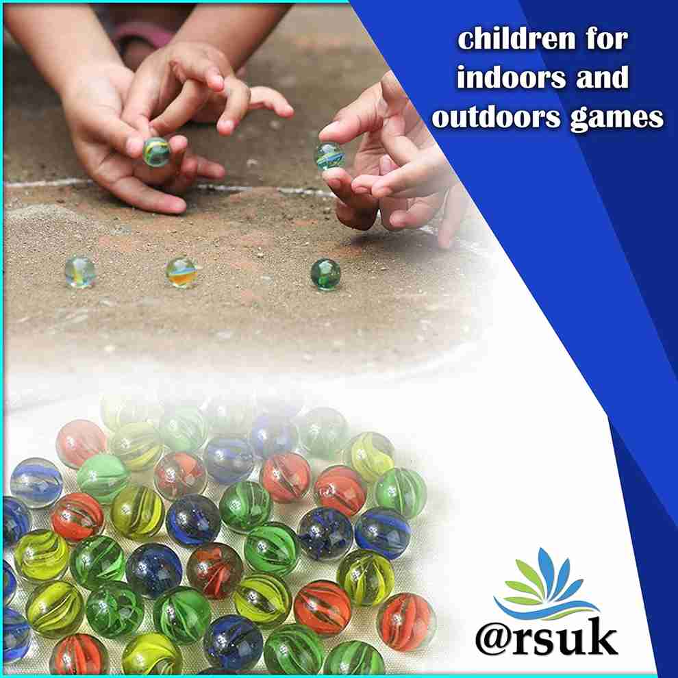 Neez Marbles - Glass Balls for Indoor and Outdoor Games for Kids in a Bag (170-180 Pcs Colour Marble)