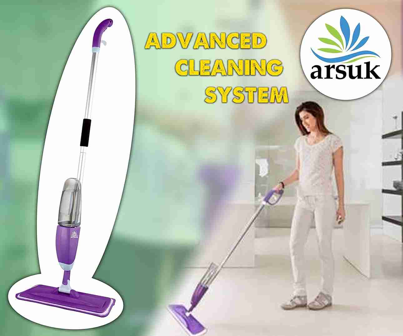 ARSUK Spray Mop - Multi-Surface, Dual Cleaning Modes