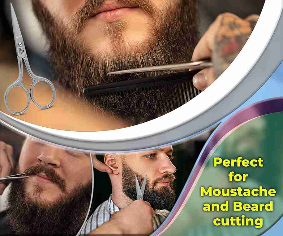 Multi-Purpose Scissors – 3.75-Inch Stainless Steel for Moustache, Beard, Eyebrow Grooming