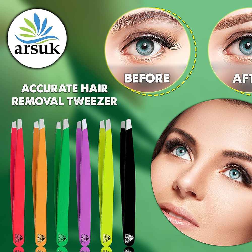 ARSUK Marble Tweezers: Precision Eyebrow Shaping and Hair Removal