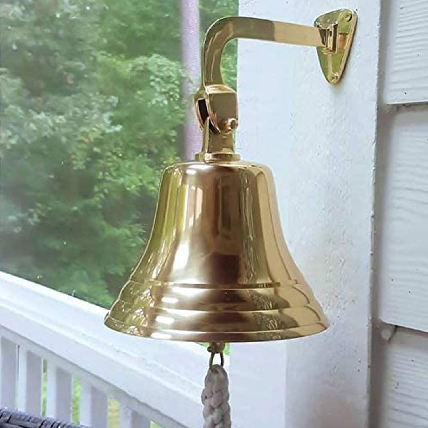 ARSUK Brass Hanging Ship Bell - Wall Mounted, Durable Rope, Home & Boat Use 3inch