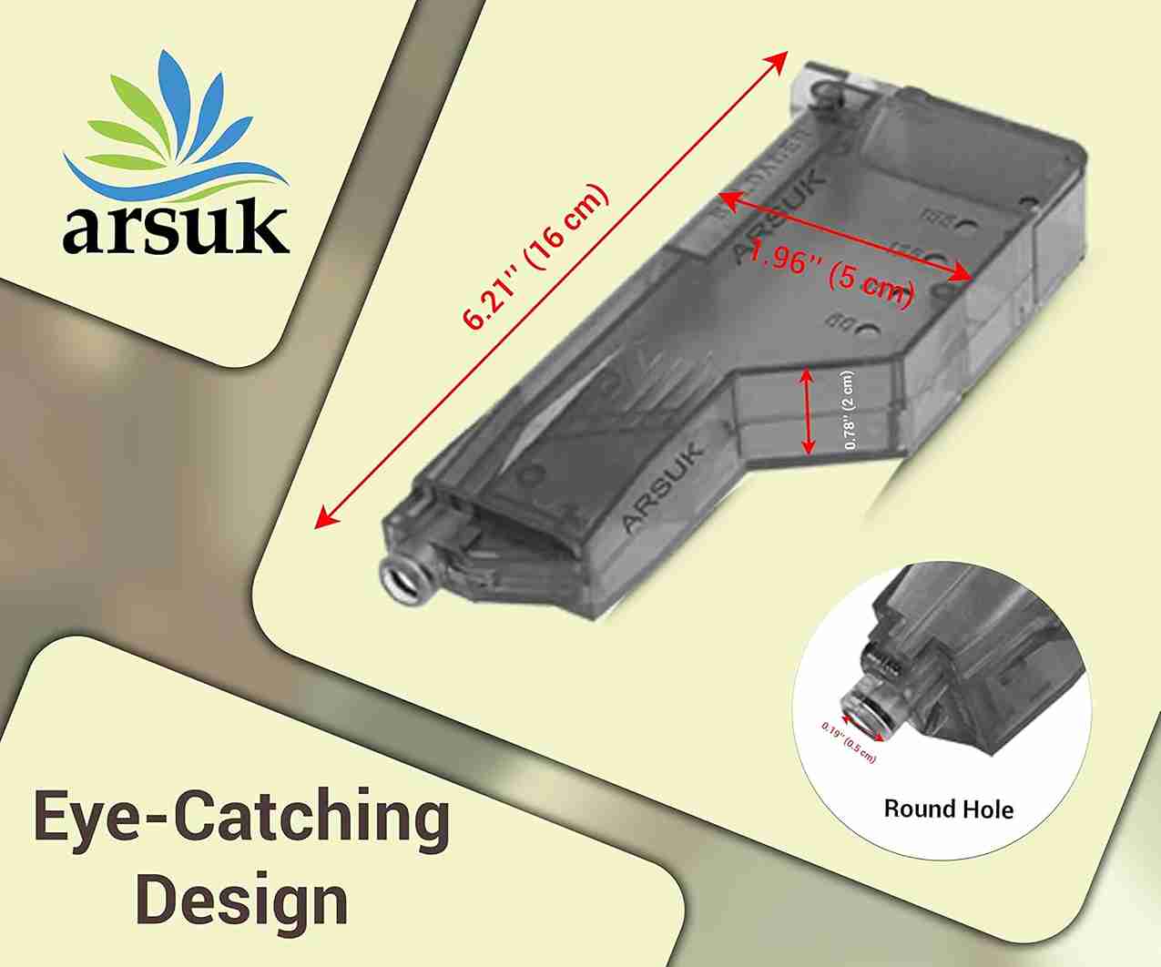 ARSUK Airsoft Speed Loader High Capacity Loading Tool for Softair BB Pellets 6mm (155 Rounds Black)