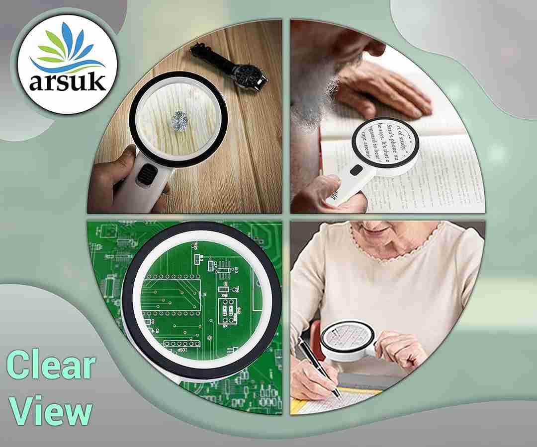 ARSUK 30X Magnifying Glass with LED Lights: Ideal for Low Vision Reading