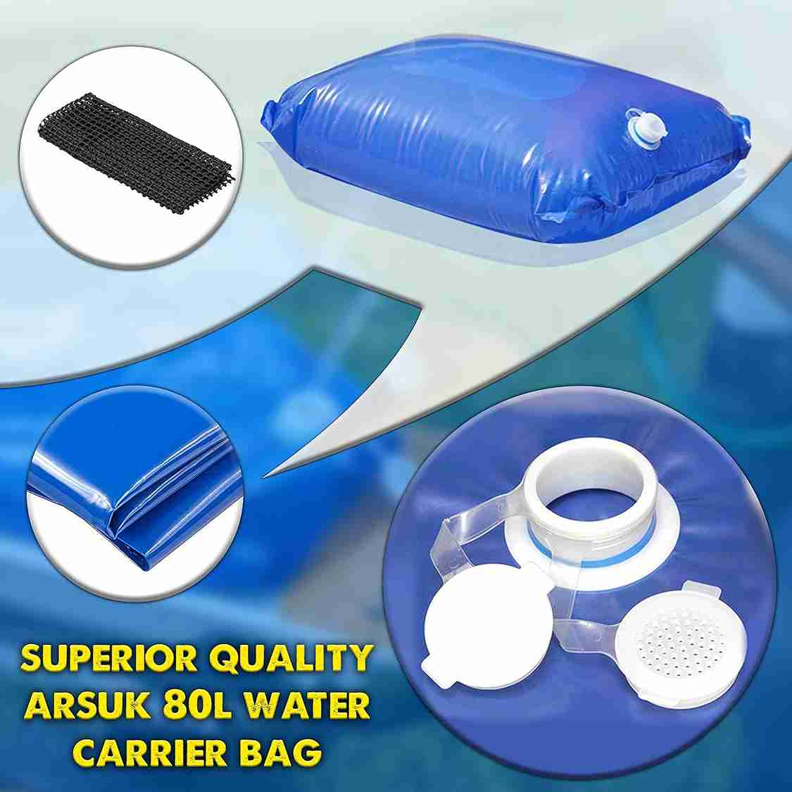 ARSUK 80L Portable Water Container Bag - BPA-Free, Large Capacity