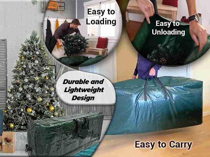 ARSUK Christmas Tree Storage Bag for 6ft and 7ft Artificial Trees - Waterproof & Heavy-Duty Box with Zips