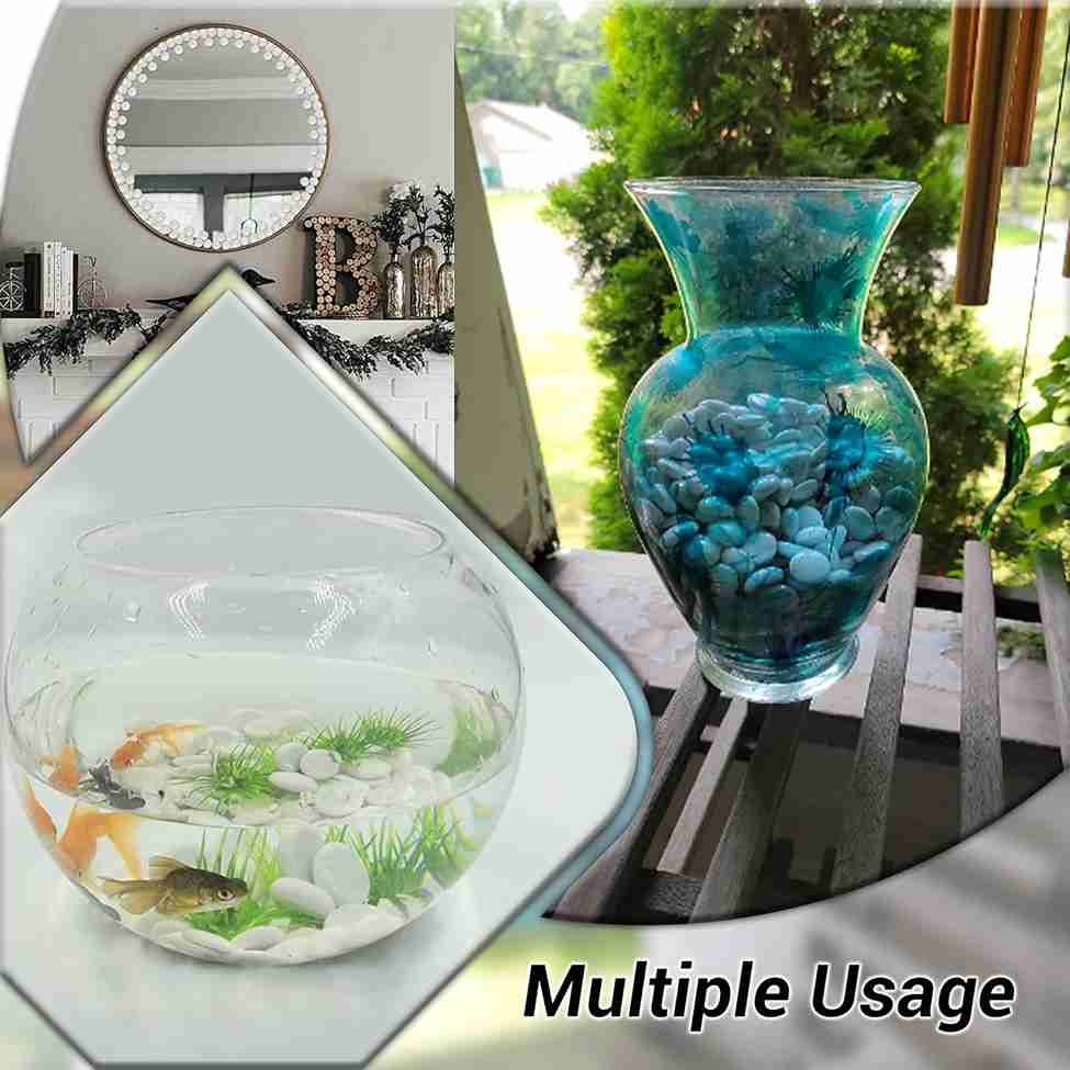 High-Quality Clear Glass Pebbles - Perfect for Floral Arrangements, Crafts, and Home Decor