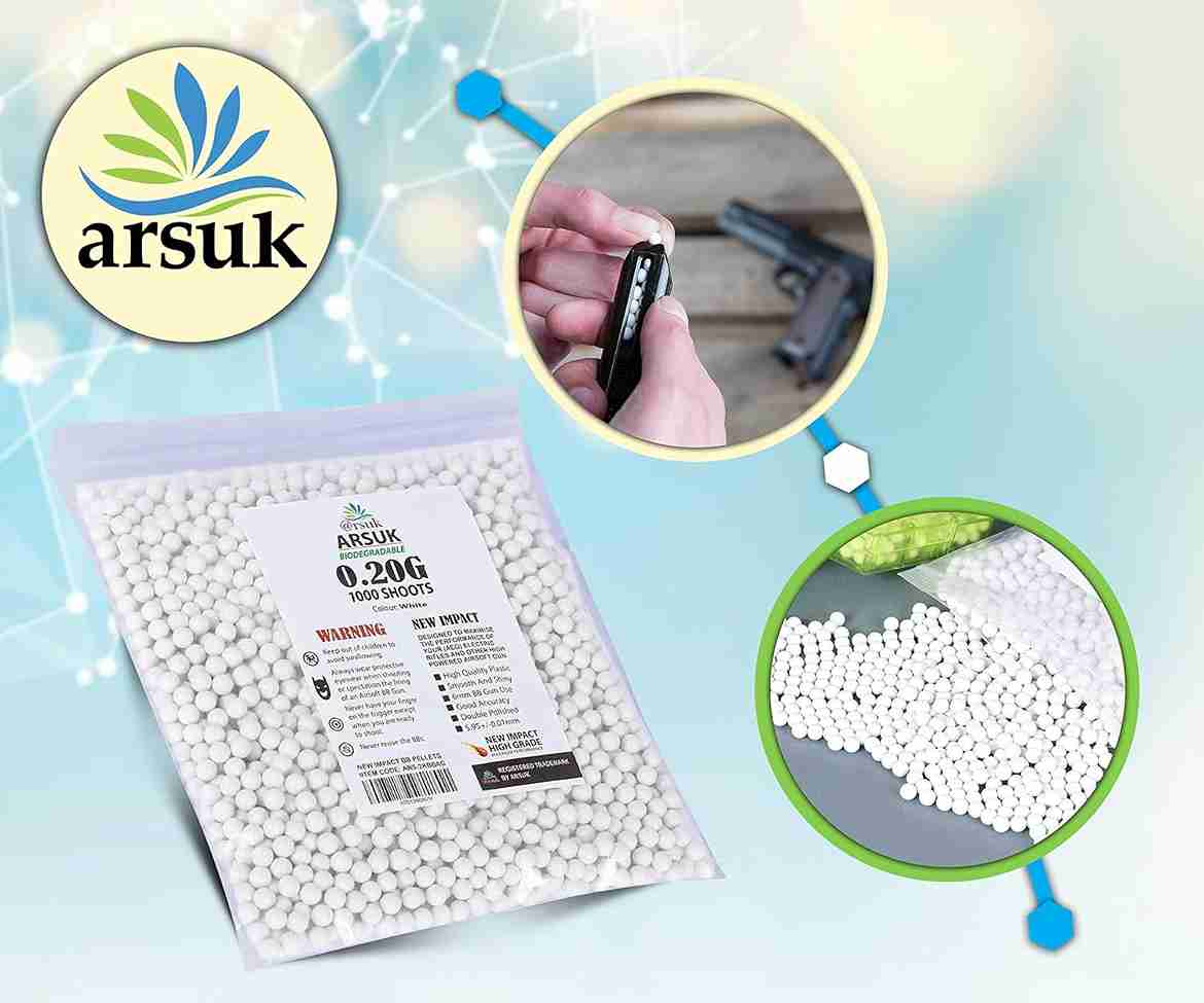 ARSUK Biodegradable 0.20g BB Pellets - High-Performance Airsoft Ammo