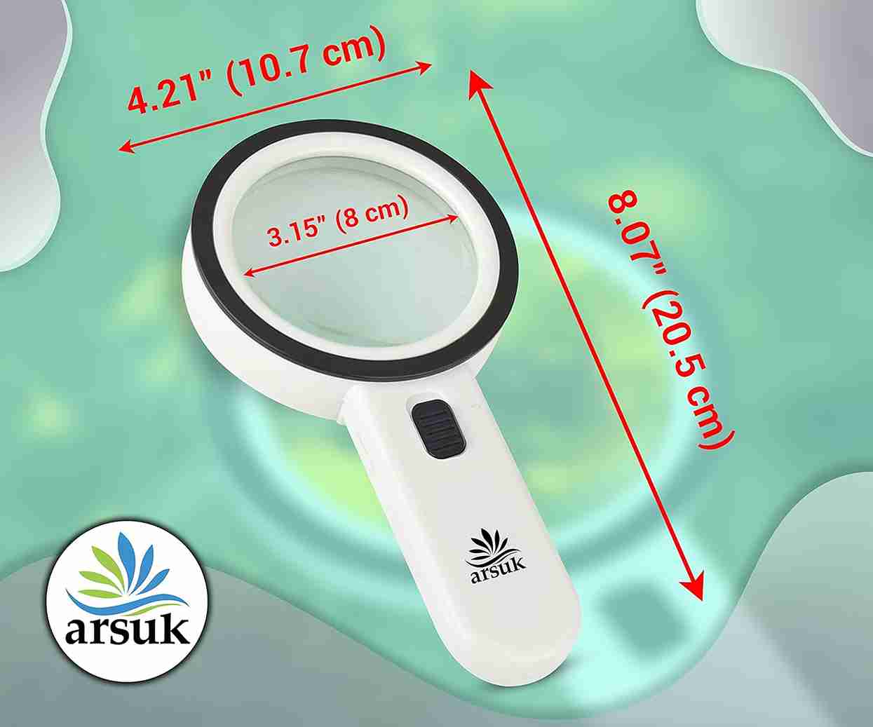 ARSUK 30X Magnifying Glass with LED Lights: Ideal for Low Vision Reading