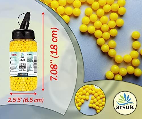 ARSUK Airsoft BB Pellets High Grade and Smooth Polished Plastic Paintballs Content (0.12g Bottle 2000 Yellow)