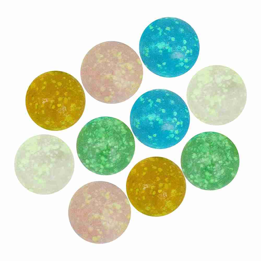 Neez Marbles - Glass Balls for Indoor and Outdoor Games for Kids in a Bag (10 Glow on the Dark)