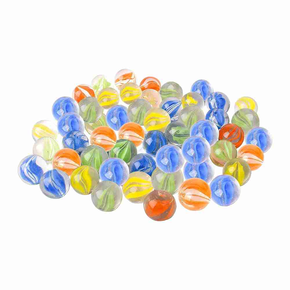 Neez Marbles - Glass Balls for Indoor and Outdoor Games for Kids in a Bag (40 Colour Marbles)