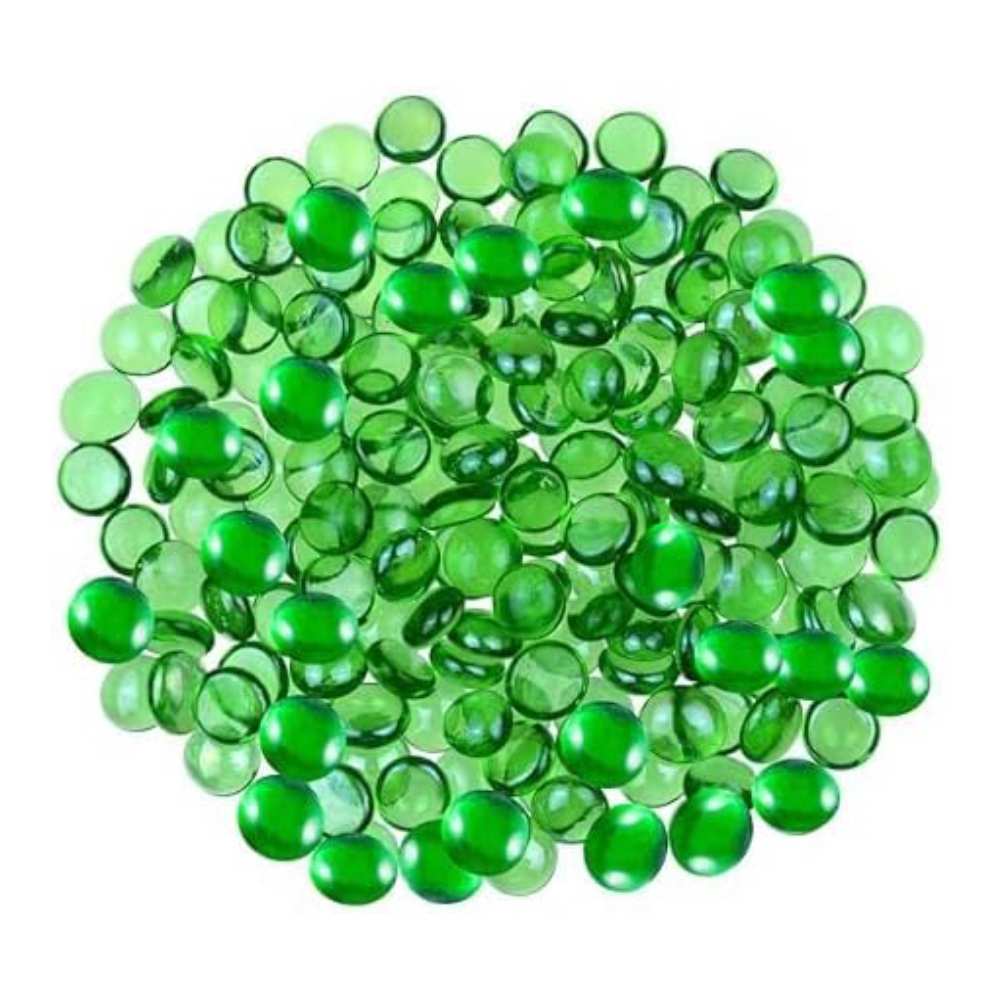 ARSUK Decorative Glass Pebbles - Vase Filler, Aquarium, Craft, Garden (70-80 Green Pebbles)