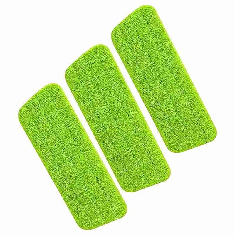 ARSUK 3 Pack Microfiber Replacement Mop Refill Pads for Wet and Dry Floor Cleaning, 41 x 14 cm (Green)