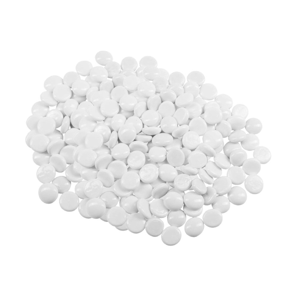 ARSUK Decorative Glass Pebbles - Vase Filler, Aquarium, Craft, Garden (180 Pieces - White Pebbles)