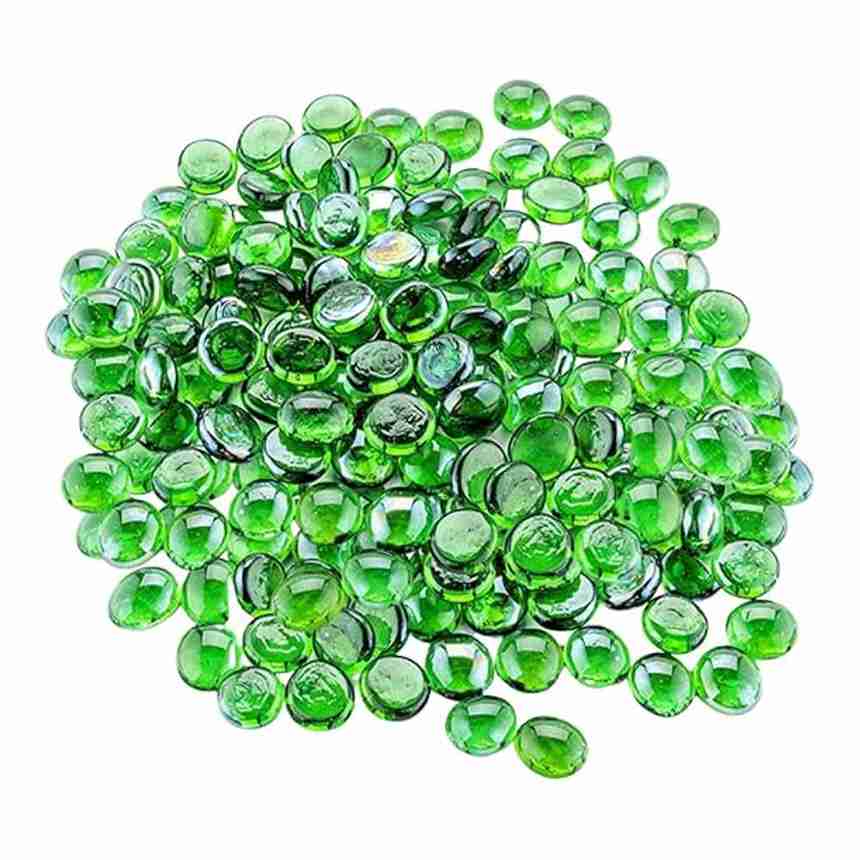 High-Quality Green Glass Pebbles by ARSUK - 170-180 Pieces, 955gm