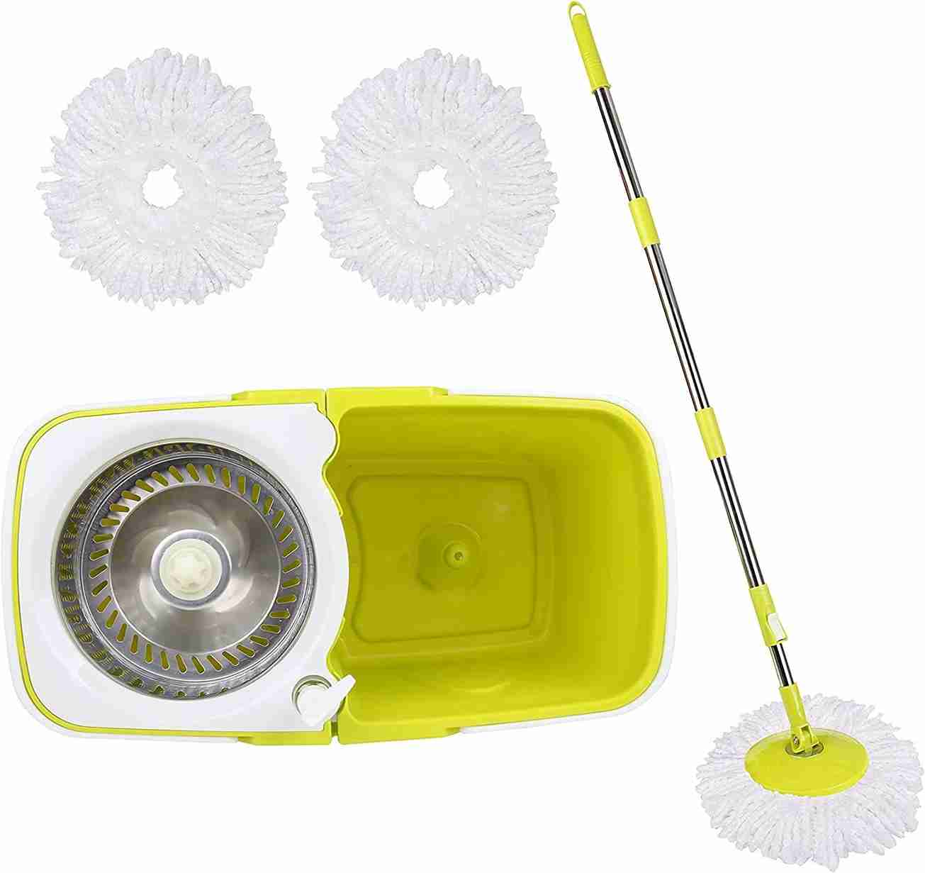 ARSUK Spinning Mop & Bucket Set - 360° Spin, Microfiber Heads, Adjustable Handle