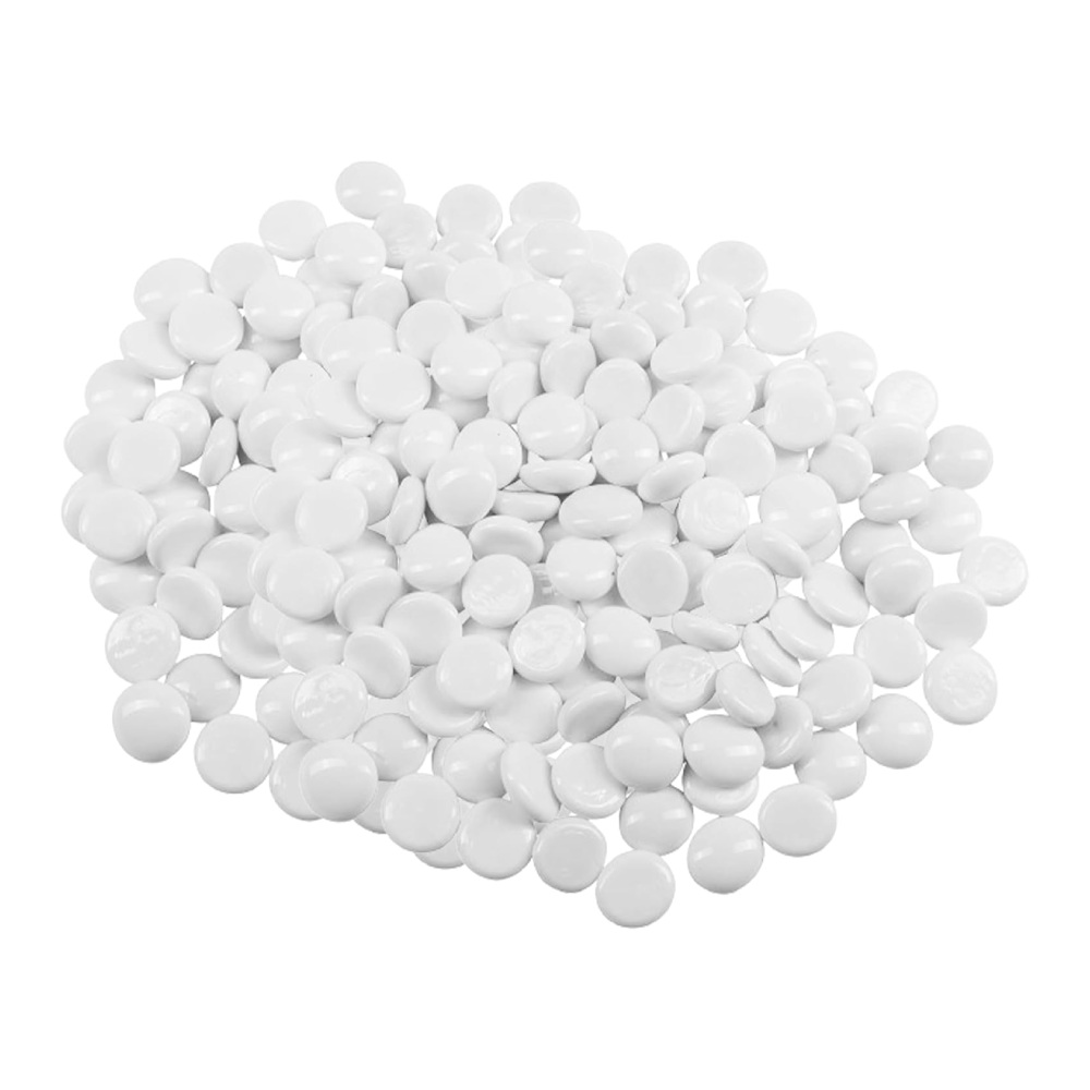 ARSUK Decorative Glass Pebbles - Vase Filler, Aquarium, Craft, Garden (80 Pieces - White Pebbles)