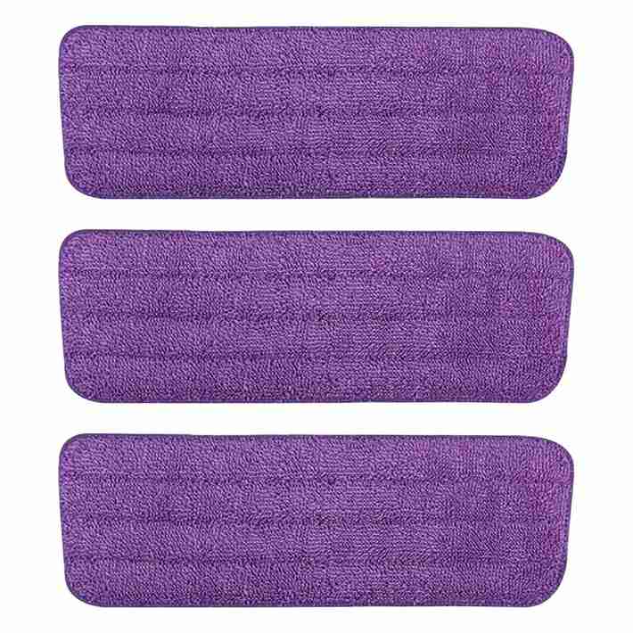 ARSUK 3 Pack Microfiber Replacement Mop Refill Pads for Wet and Dry Floor Cleaning, 41 x 14 cm (Purple)