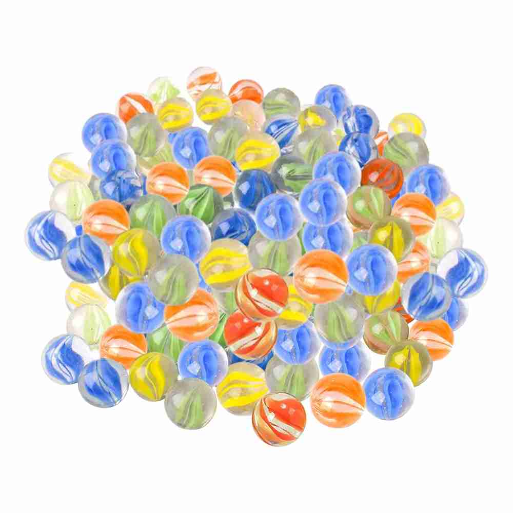 Neez Marbles - Glass Balls for Indoor and Outdoor Games for Kids in a Bag (70-80 Pcs Colour Marble)