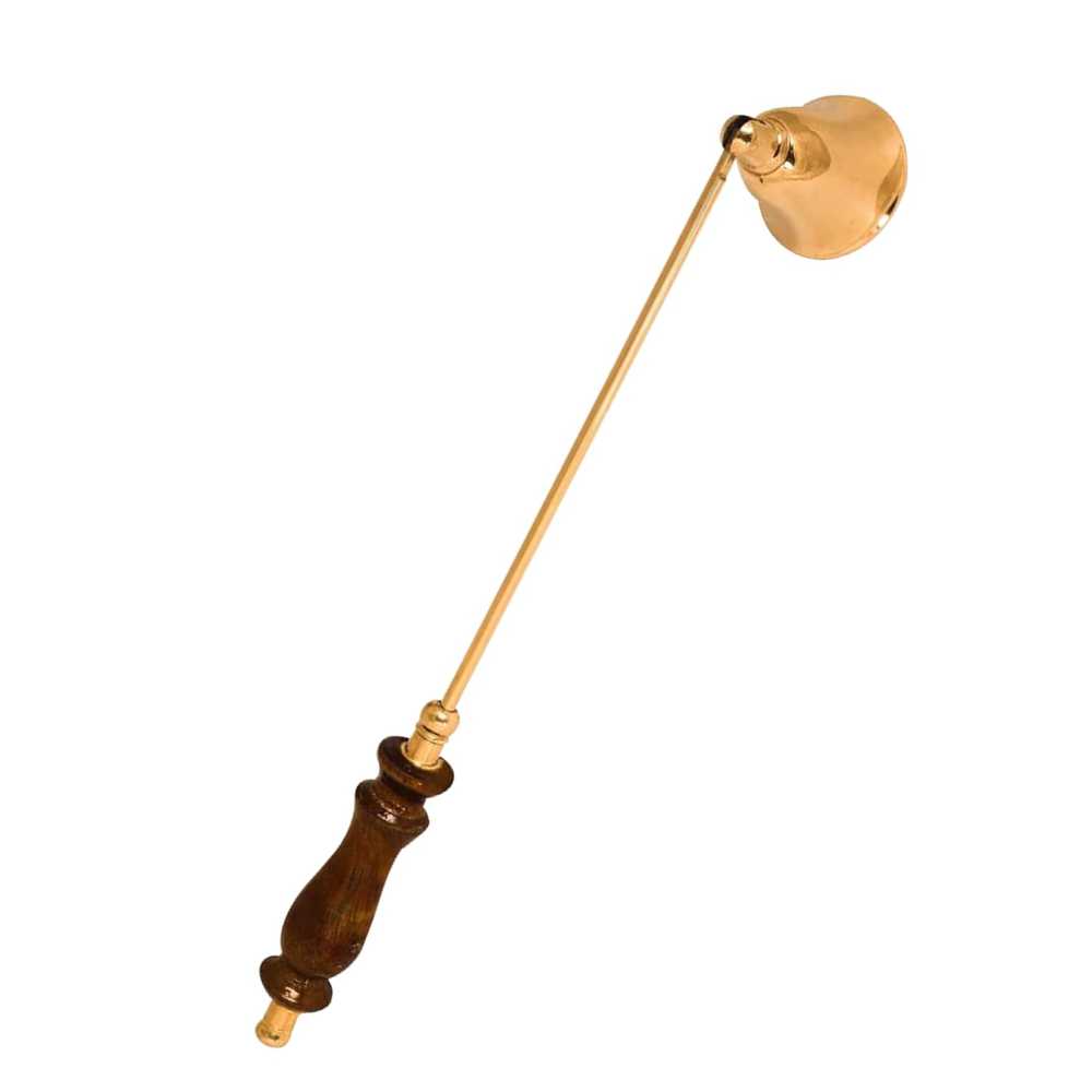 Brass Candle Snuffer with Wooden Handle – 12'' Long, Durable Candle Extinguisher