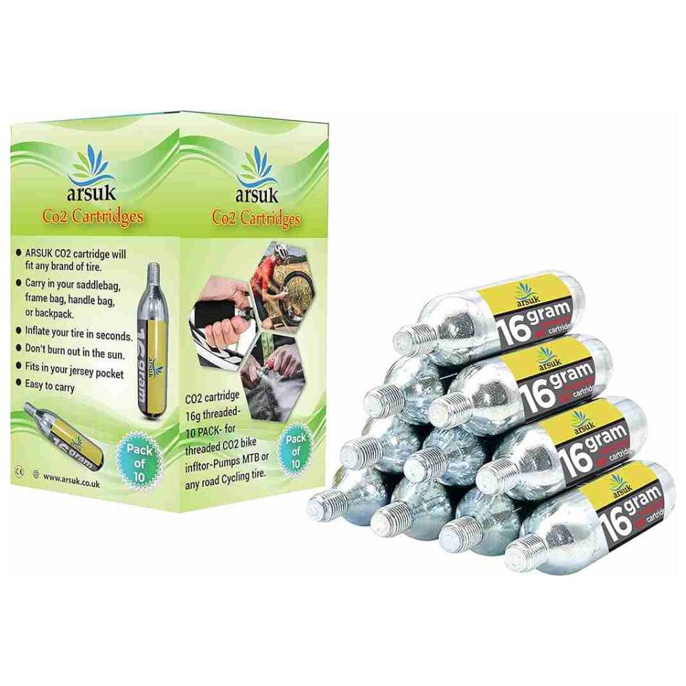 ARSUK 16g CO2 Cartridges - Quick Tire Inflation for Bikes & More