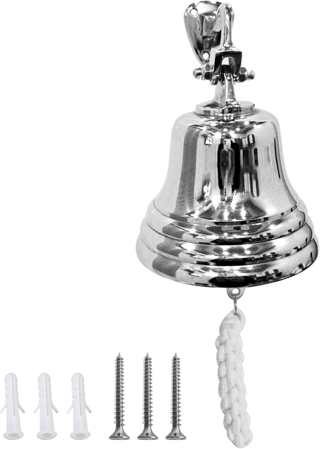 ARSUK 3” Silver Aluminium Ship Bell - Wall Mounted, Loud Sounds for Home & Bar