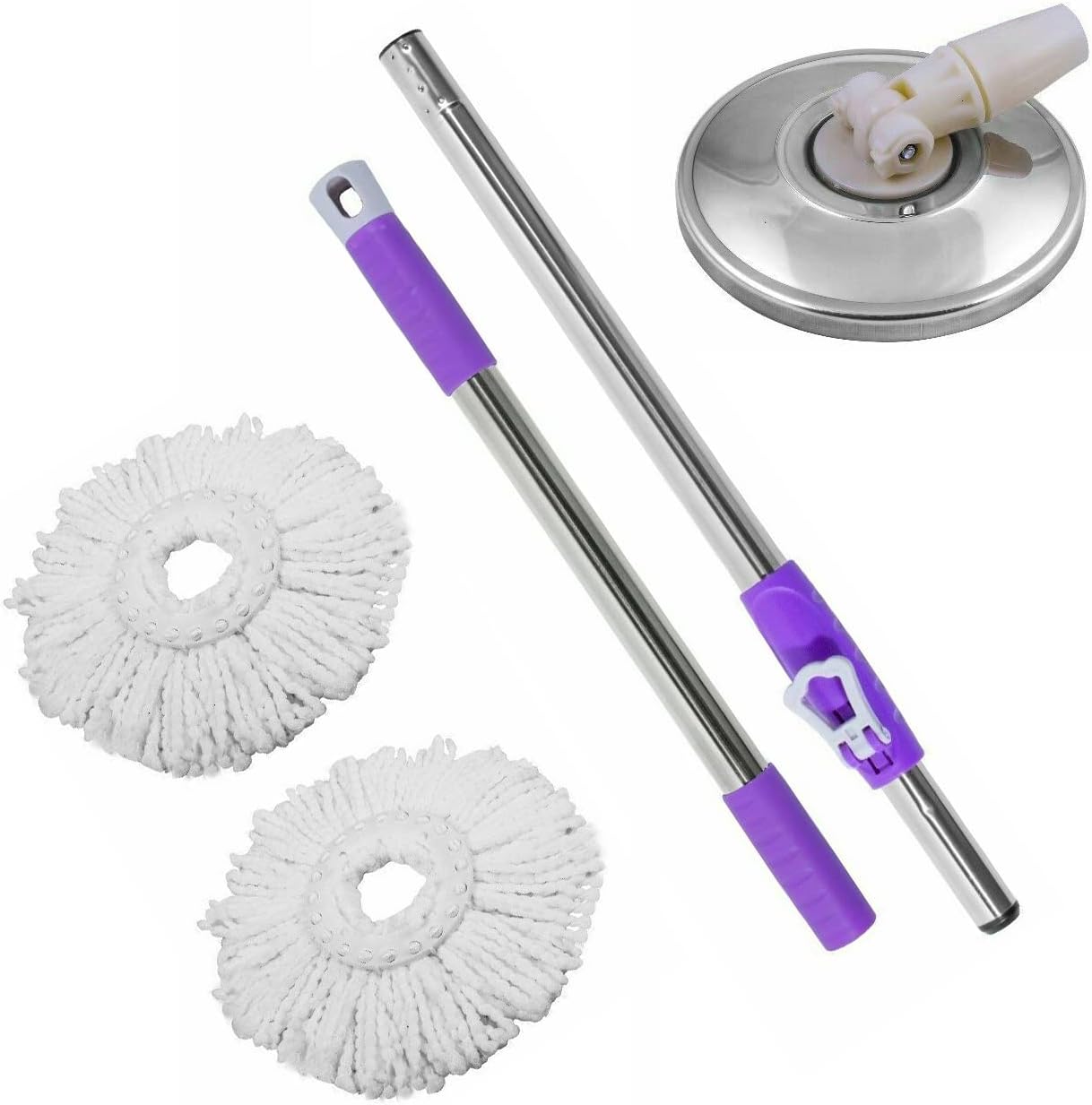 Floor Mop – 360° Rotating, Extendable Microfiber Mop with Stainless Steel Handle